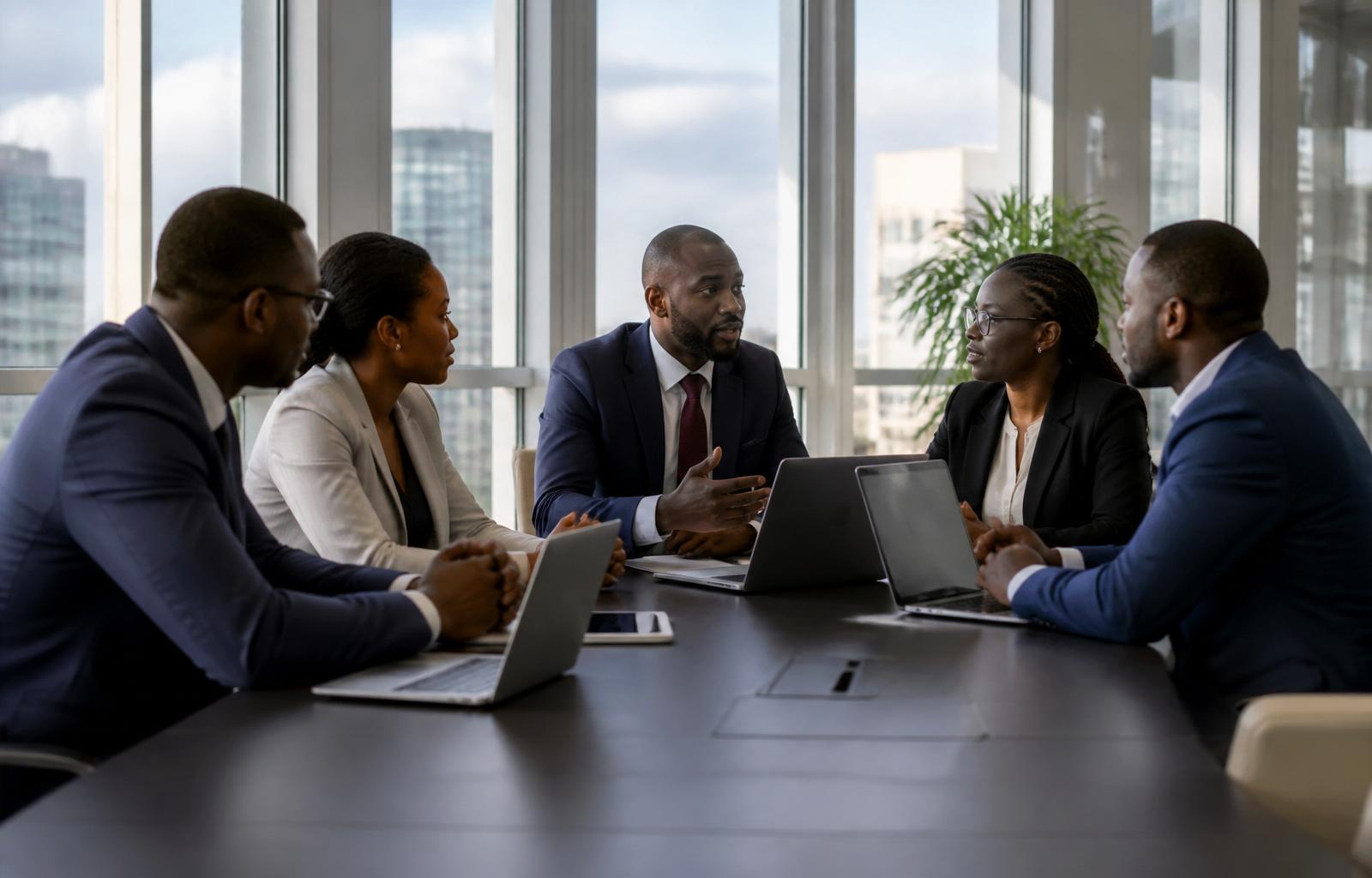 Équipe SMART IT en réunion technique à Abidjan
